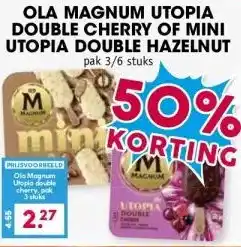 Boon`s Markt OLA MAGNUM UTOPIA DOUBLE CHERRY OF MINI UTOPIA DOUBLE HAZELNUT aanbieding