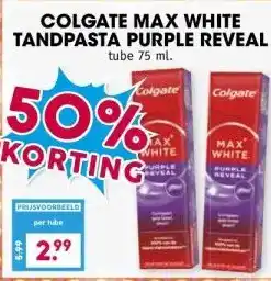 Boon`s Markt COLGATE MAX WHITE TANDPASTA PURPLE REVEAL aanbieding