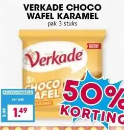Boon`s Markt VERKADE CHOCO WAFEL KARAMEL aanbieding