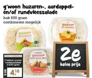 Boon`s Markt gwoon huzaren-, aardappel- en/of rundvleessalade aanbieding