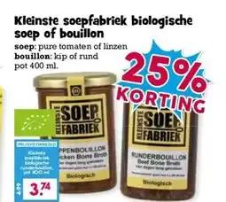 Boon`s Markt Kleinste soepfabriek biologische soep of bouillon aanbieding