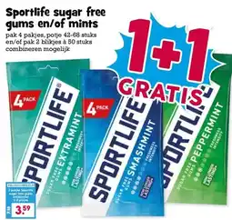 Boon`s Markt Sportlife sugar free gums en/of mints aanbieding