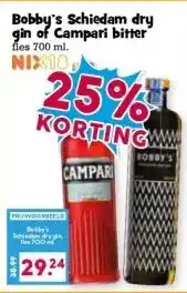 Boon`s Markt Bobby's Schiedam dry gin of Campari bitter aanbieding