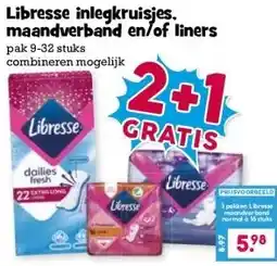 Boon`s Markt Libresse inlegkruisjes. maandverband en/of liners aanbieding