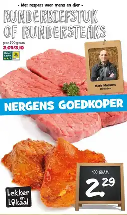 Boon`s Markt RUNDERBIEFSTUK OF RUNDERSTEAKS aanbieding