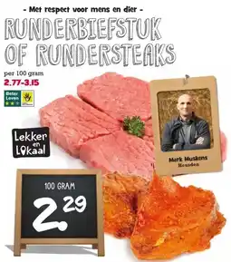 Boon`s Markt RUNDERBIEFSTUK OF RUNDERSTEAKS aanbieding
