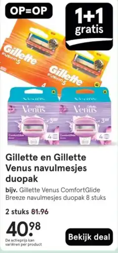 Etos Gillette en Gillette Venus navulmesjes duopak aanbieding