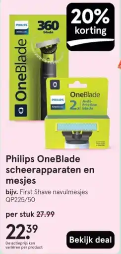 Etos Philips OneBlade scheerapparaten en aanbieding