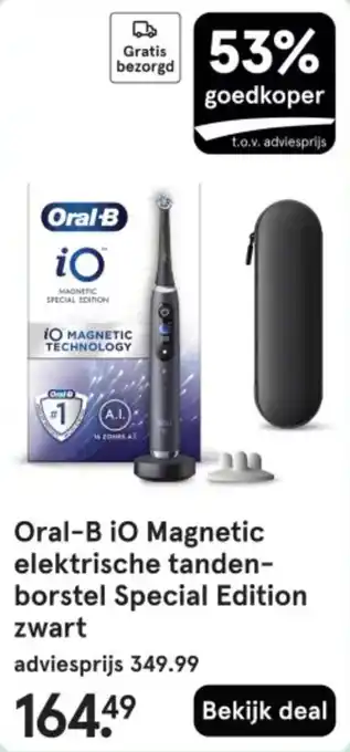 Etos Oral-B iO Magnetic elektrische tanden borstel Special Edition zwart aanbieding