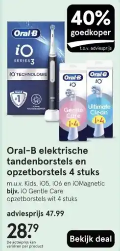 Etos Oral-B elektrische tandenborstels en opzetborstels 4 stuks aanbieding