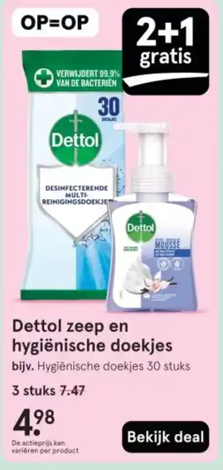Etos Dettol zeep en hygiënische doekjes aanbieding