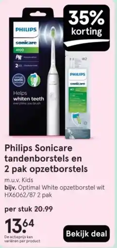 Etos Philips Sonicare tandenborstels en 2 pak opzetborstels aanbieding
