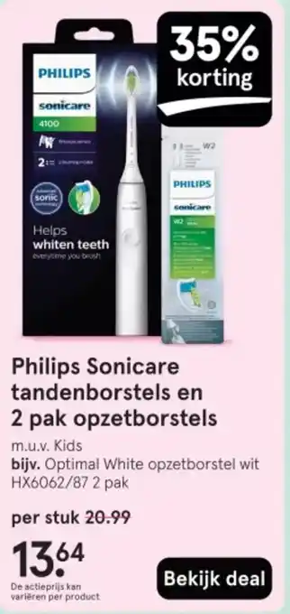 Etos Philips Sonicare tandenborstels en 2 pak opzetborstels aanbieding