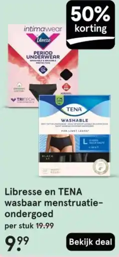 Etos Libresse en TENA wasbaar menstruatie- ondergoed aanbieding