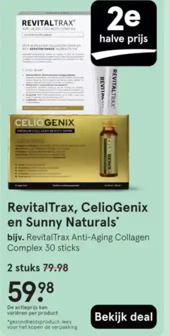 Etos RevitalTrax, CelioGenix en Sunny Naturals aanbieding