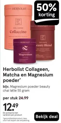 Etos Herbolist Collageen, Matcha en Magnesium poeder aanbieding