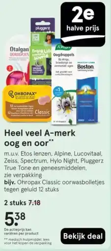 Etos Heel veel A-merk oog en oor aanbieding