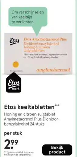 Etos Etos keeltabletten aanbieding