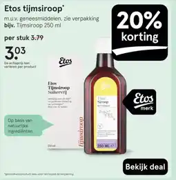 Etos Etos Tijmsiroop aanbieding