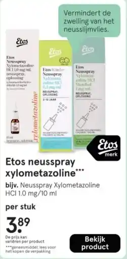 Etos Etos neusspray xylometazoline aanbieding