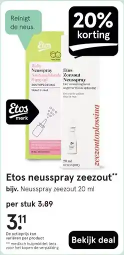 Etos Etos neusspray zeezout aanbieding