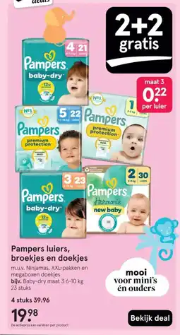 Etos Pampers luiers, broekjes en doekjes aanbieding