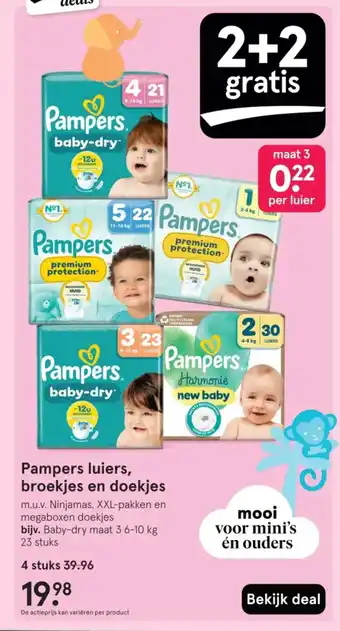 Etos Pampers luiers, broekjes en doekjes aanbieding