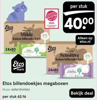 Etos Etos billendoekjes megaboxen aanbieding
