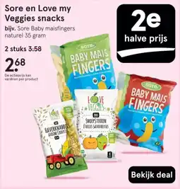 Etos Sore en Love my Veggies snacks aanbieding