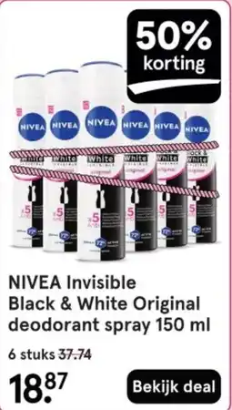 Etos NIVEA Invisible Black & White Original deodorant spray aanbieding