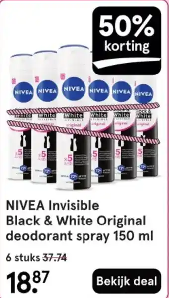 Etos NIVEA Invisible Black & White Original deodorant spray aanbieding