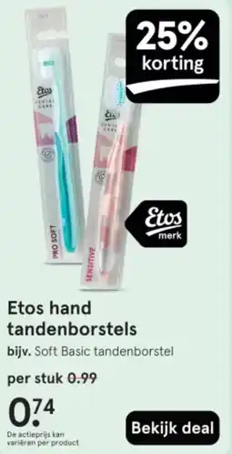 Etos Etos hand tandenborstels aanbieding