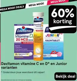 Etos Davitamon vitamine C en D en Junior varianten aanbieding