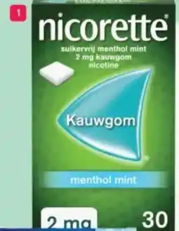 Etos Nicorette suikervrij Menthol Mint kauwgom aanbieding