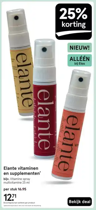 Etos Elante vitaminen en supplementen aanbieding