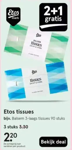Etos Etos tissues aanbieding