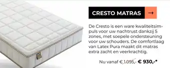 Slaapboulevard Kwakernaat Cresto Matras aanbieding