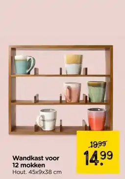 Xenos Wandkast voor 12 mokken aanbieding