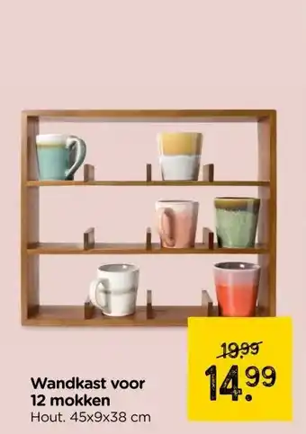 Xenos Wandkast voor 12 mokken aanbieding