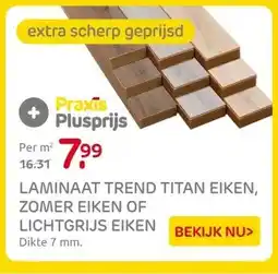 Praxis LAMINAAT TREND TITAN EIKEN, ZOMER EIKEN OF LICHTGRIJS EIKEN aanbieding