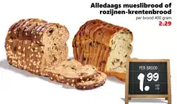 Coop Alledaags mueslibrood of rozijnen-krentenbrood aanbieding