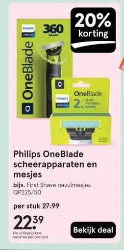 Etos Philips OneBlade scheerapparaten en mesjes aanbieding