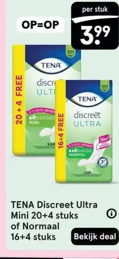 Etos TENA Discreet Ultra Mini & of Normaal aanbieding