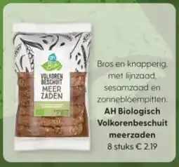 Albert Heijn AH Biologisch Volkorenbeschuit meerzaden aanbieding