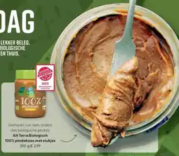 Albert Heijn AH Terra Biologisch 100% pindakaas met stukjes aanbieding