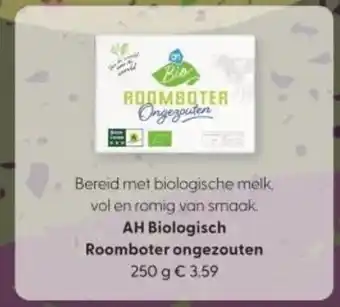 Albert Heijn AH Biologisch Roomboter ongezouten aanbieding