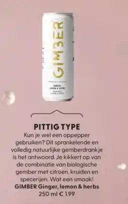 Albert Heijn GIMBER Ginger, lemon & herbs aanbieding