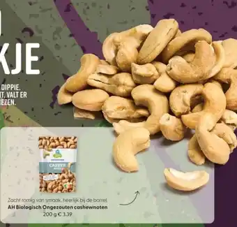 Albert Heijn AH Biologisch Ongezouten cashewnoten aanbieding