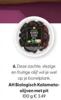 Albert Heijn AH Biologisch Kalamata olijven met pit aanbieding