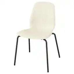 IKEA SkÅlsta Eetkamerstoel, kunststof beige/kokervormig metaal/zwart-grijs aanbieding